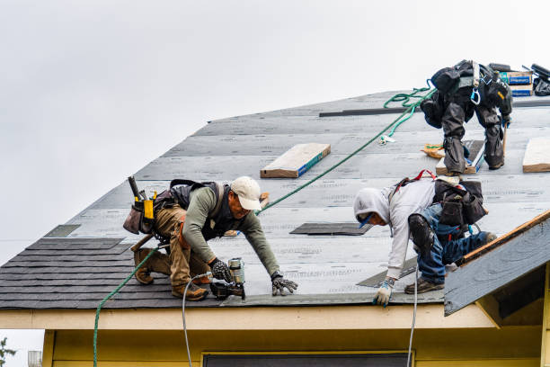 Professional Gutter Installation technician working in Cedar Crest, MA